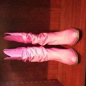 Vtg 1990s cowgirl boots hot pink